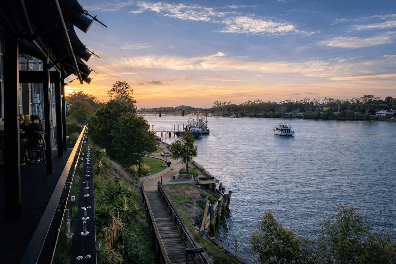The Burnett River at sunset