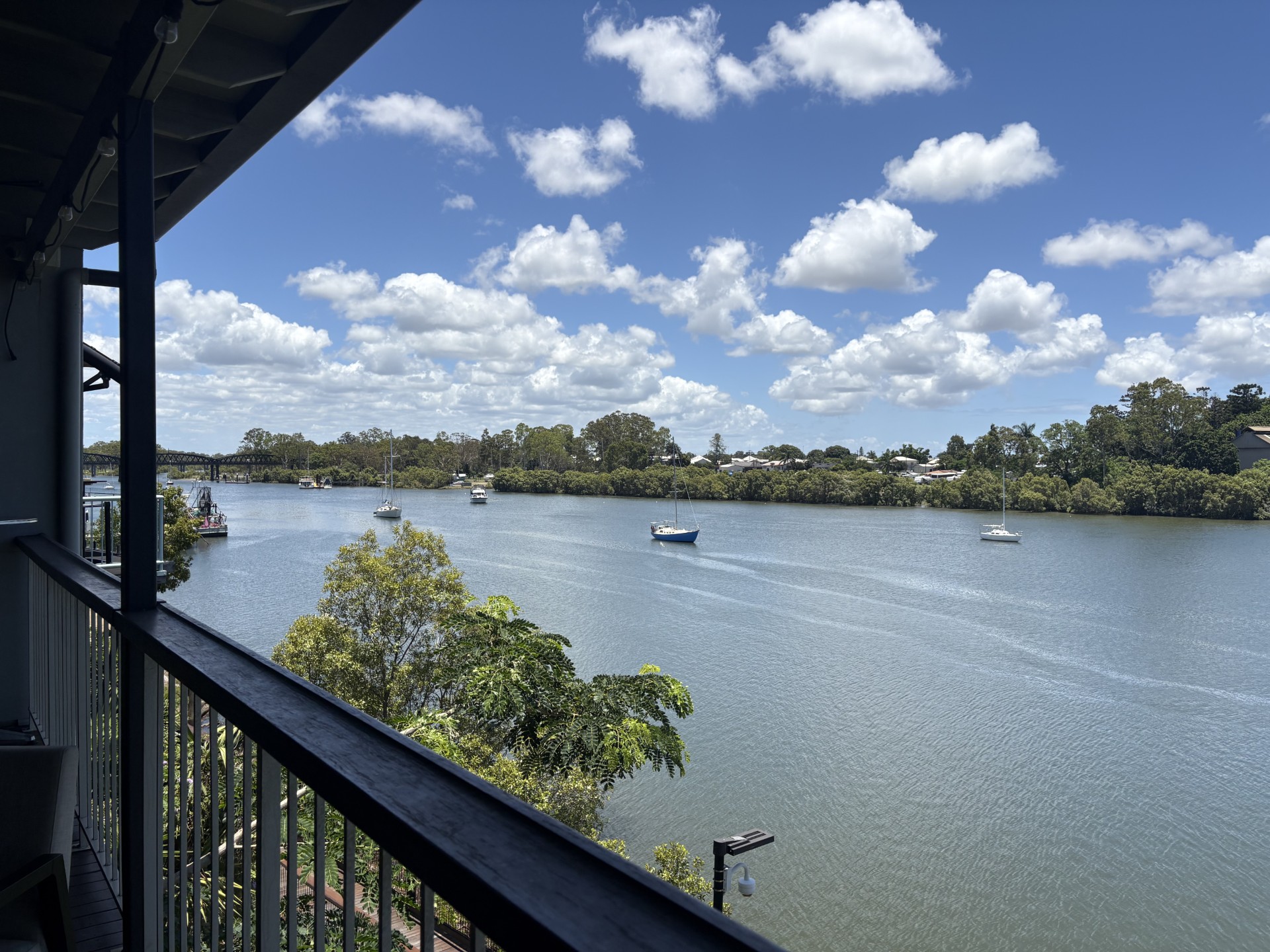 Burnett River at sunset from the hotel balcony